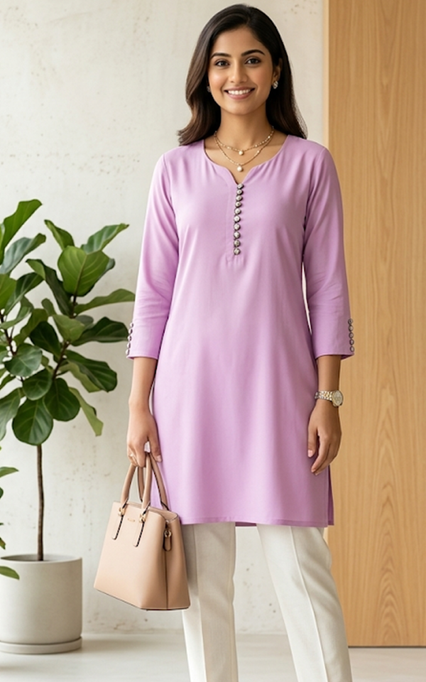 Light Purple Short Kurti