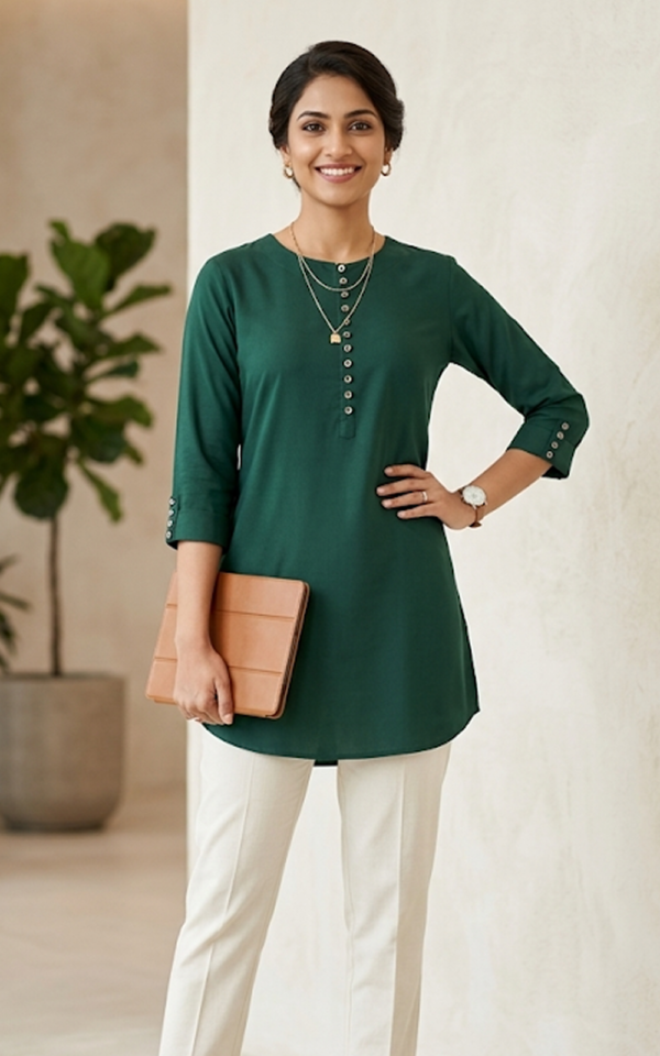 Deep Green Short Kurti