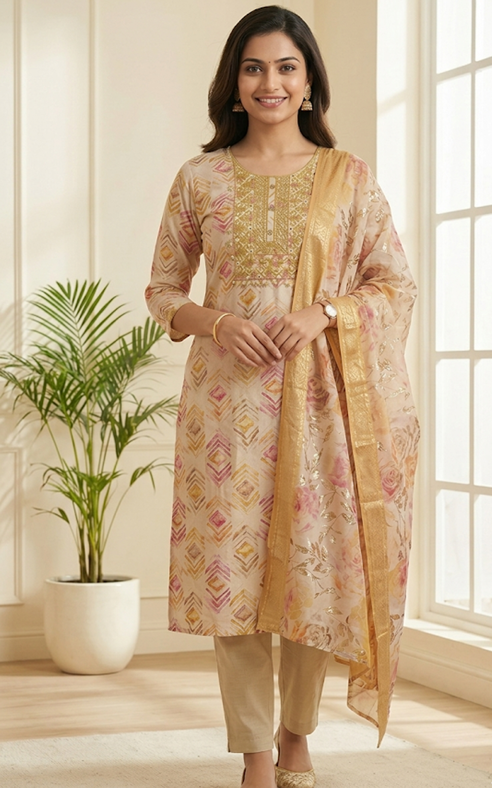 Embroidered Muslin Suit Set