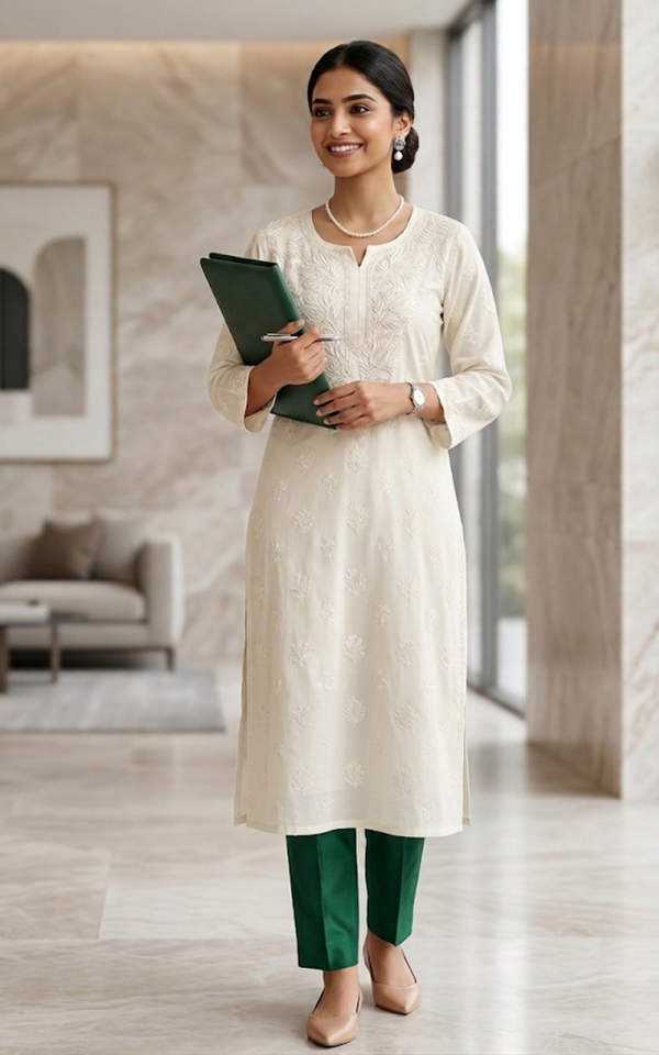Ivory Pure Muslin Kurti