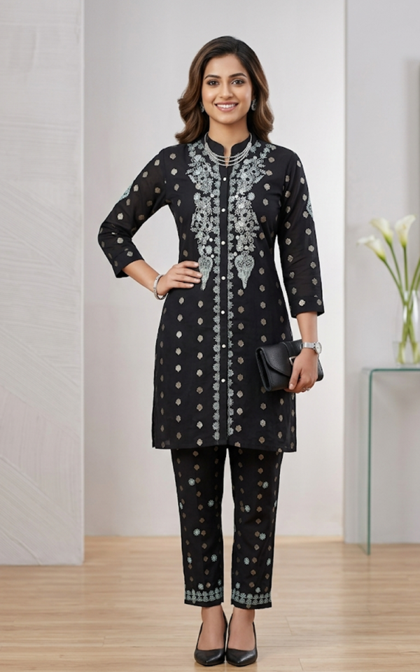 Black Chanderi Co-ord Set