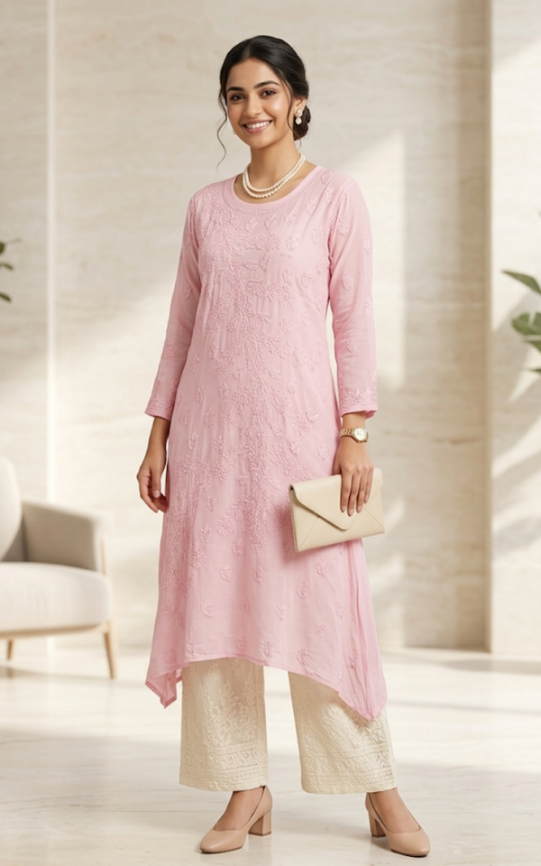Pastel Pink Viscose Kurti