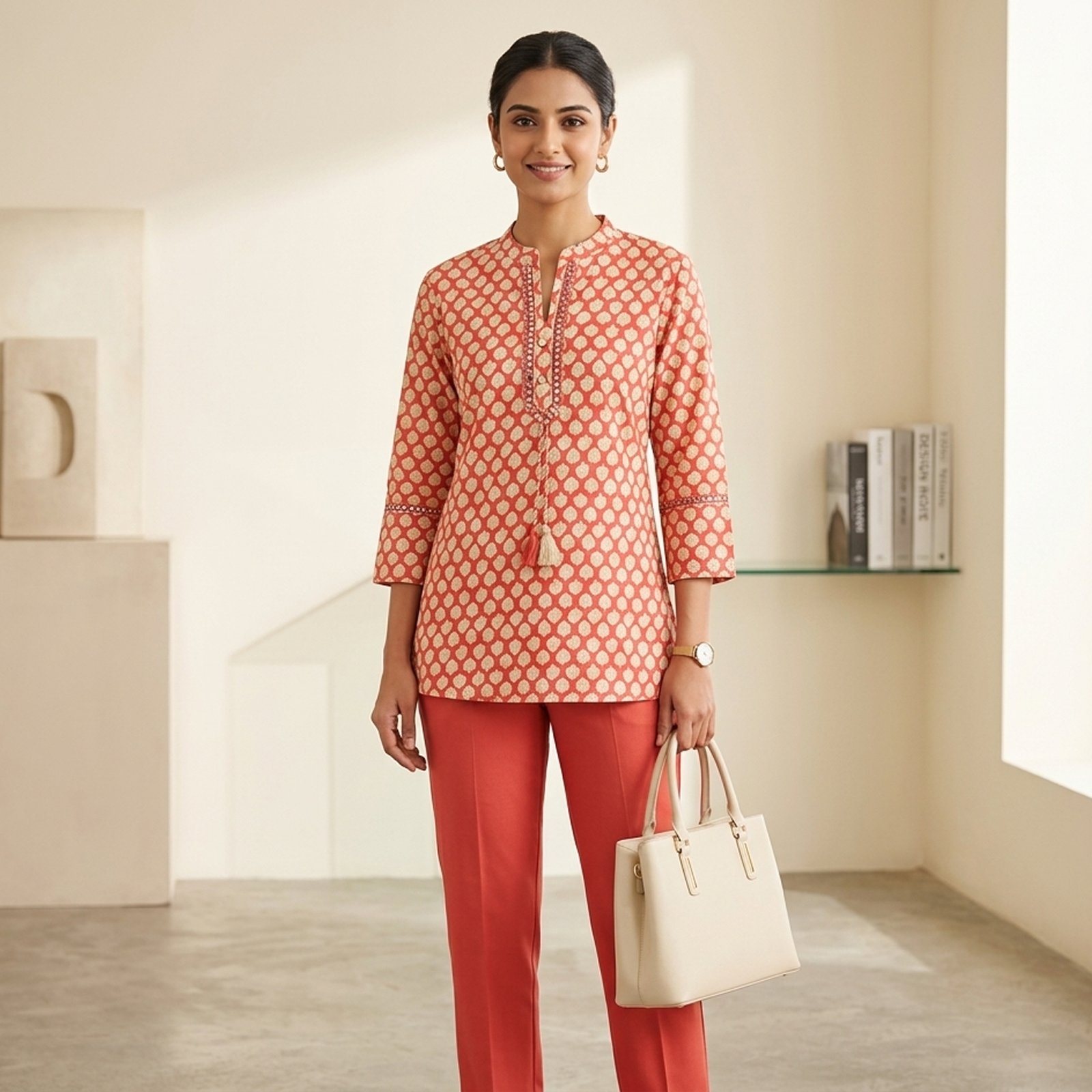 Printed Geometric Short Kurti