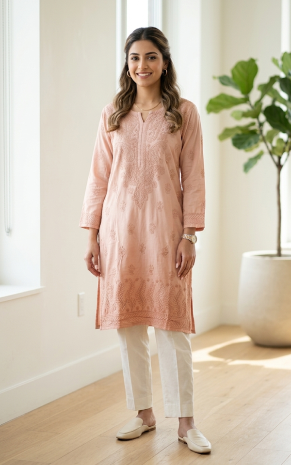 Pure Mul Chikankari Kurti
