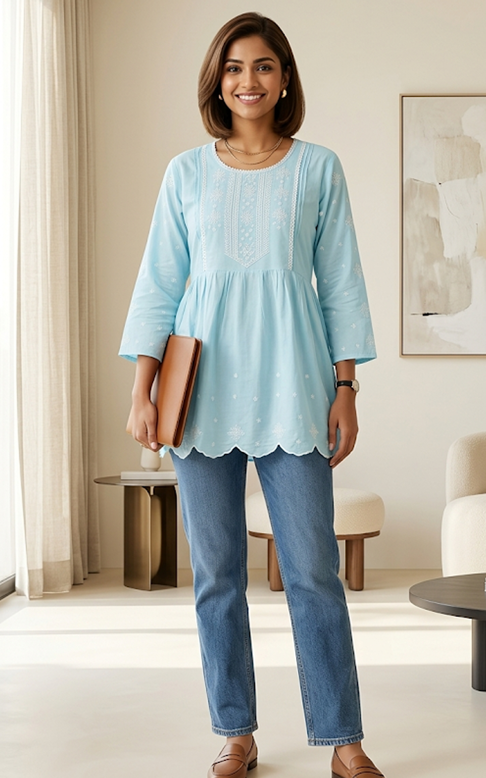 Soft Cotton Embroidered Top