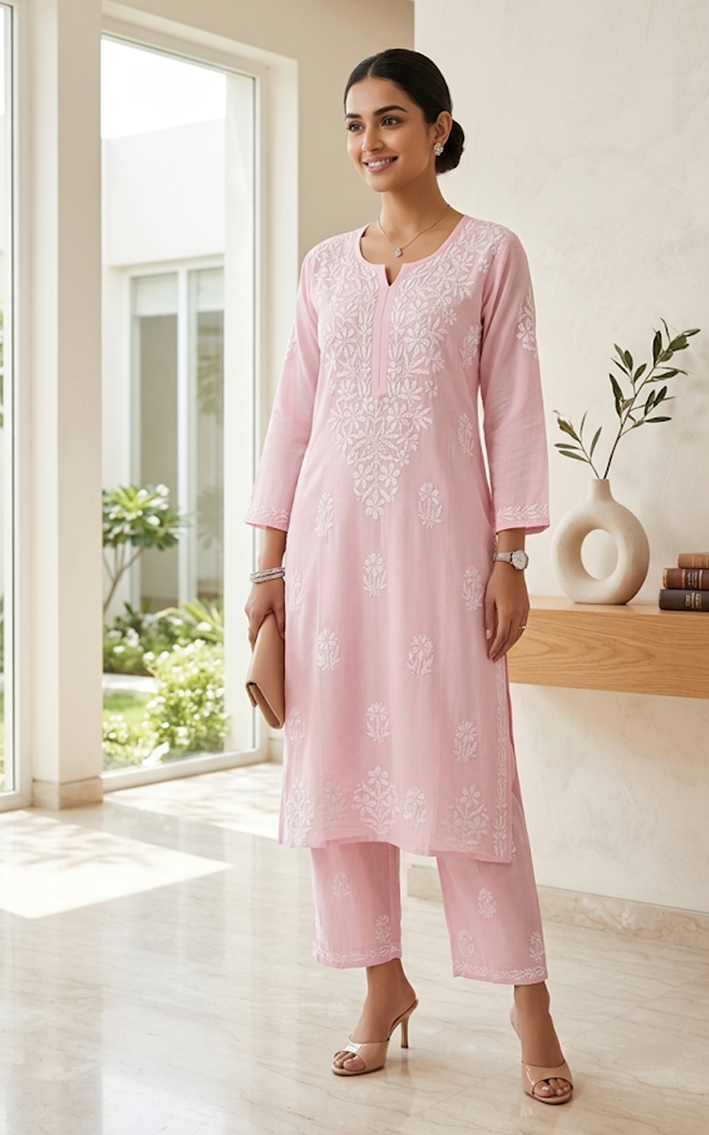 Pink Modal Kurti Set