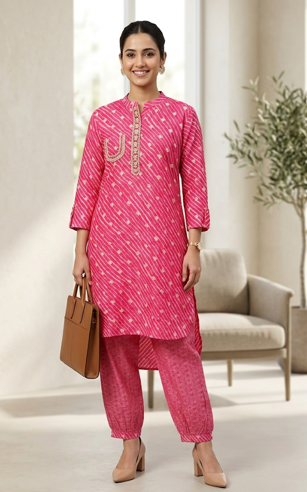 Embellished Pink Muslin Set