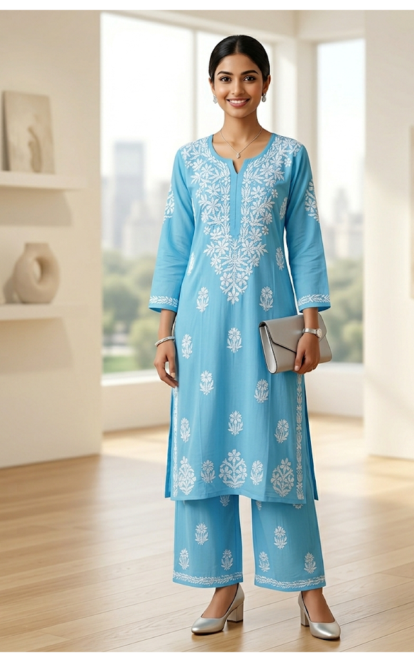 Blue Modal Kurti Set